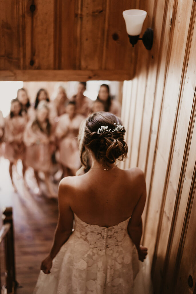 bridal reveal to bridesmaids