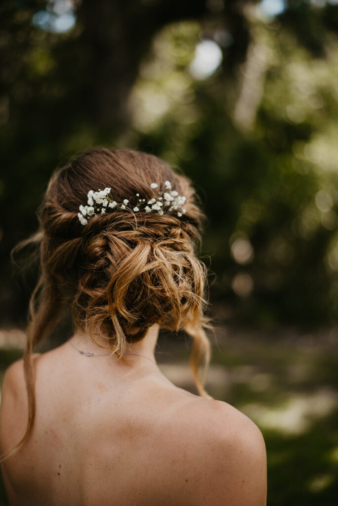 bridal updo saint simons wedding