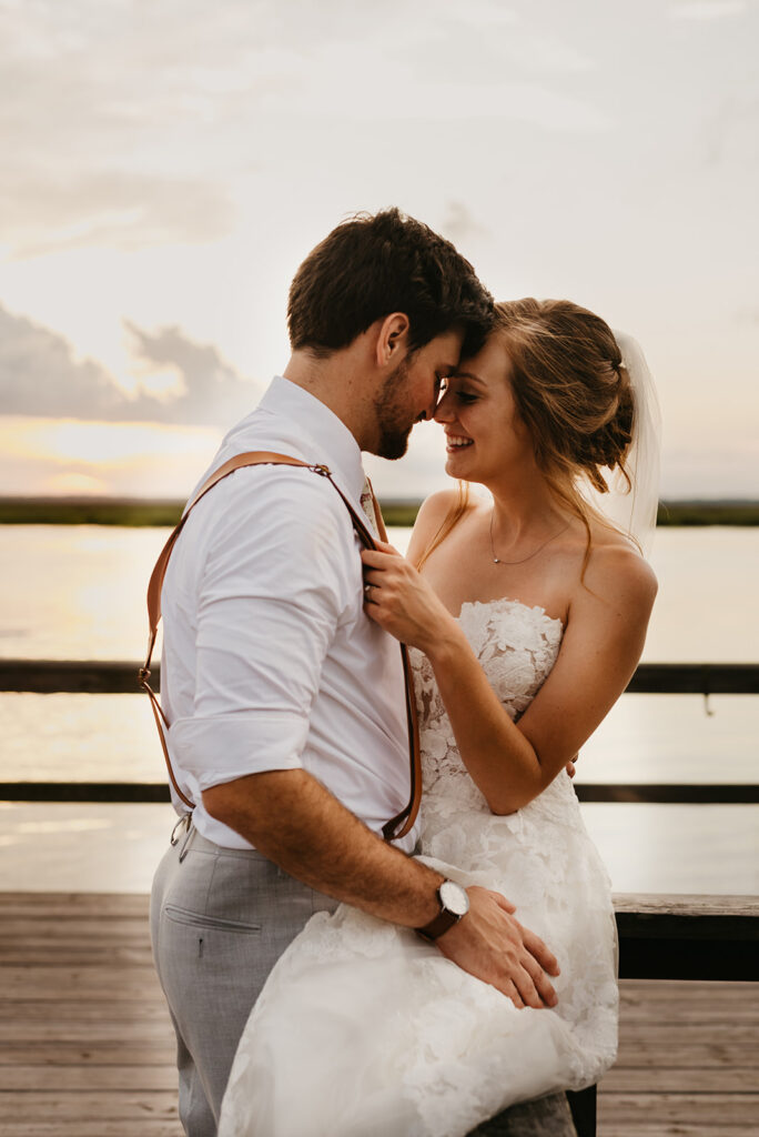 bride and groom portraits captain's bluff saint simon's island wedding